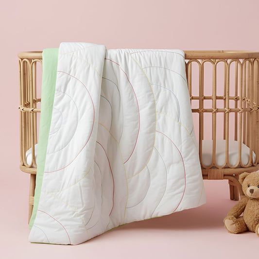 Keebee Organic Cotton Quilt - Rainbow and Green