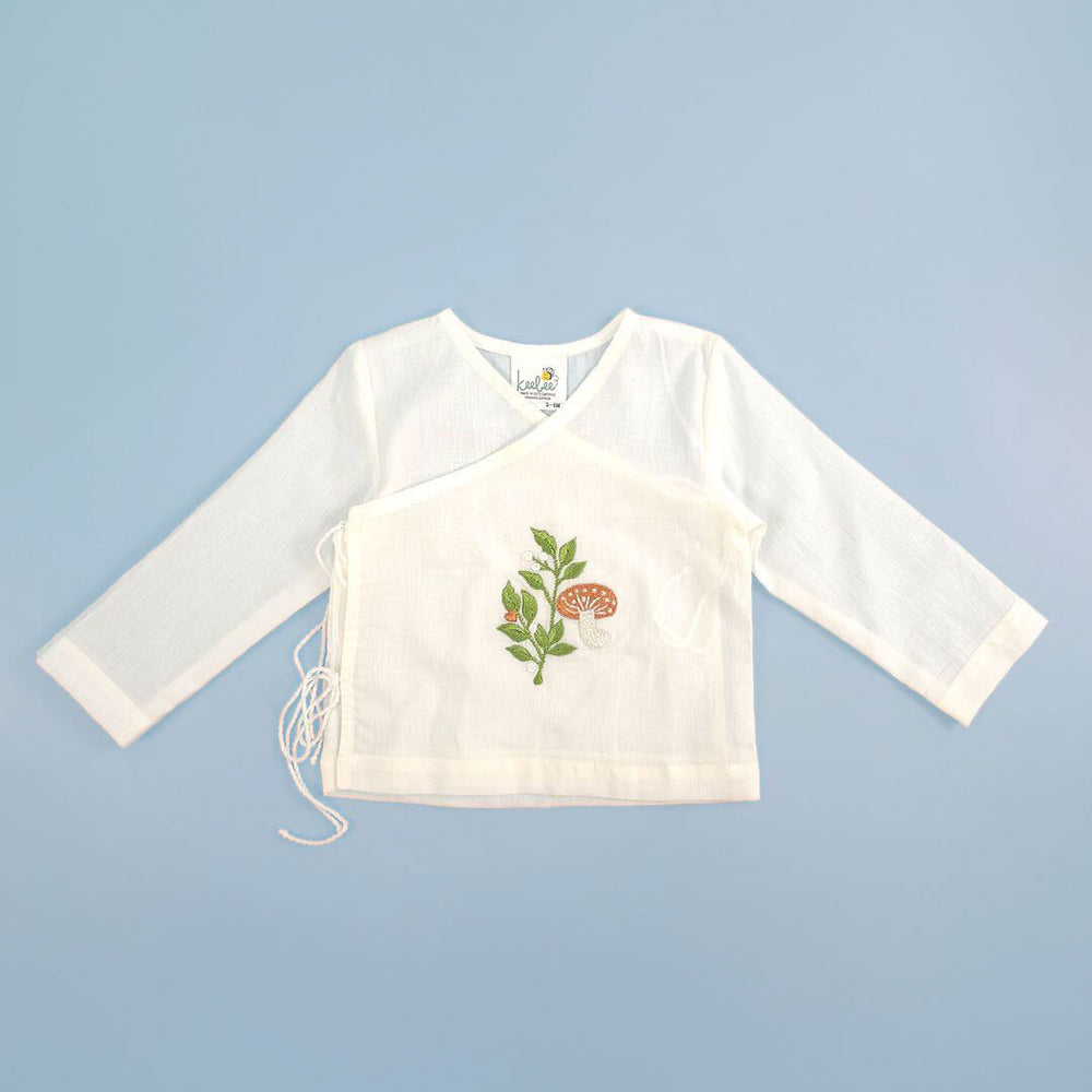 Full Sleeve Embroidered Baby Jabla - Mushroom