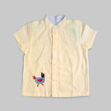 Boys Yellow Embroidered Shirt - Rooster