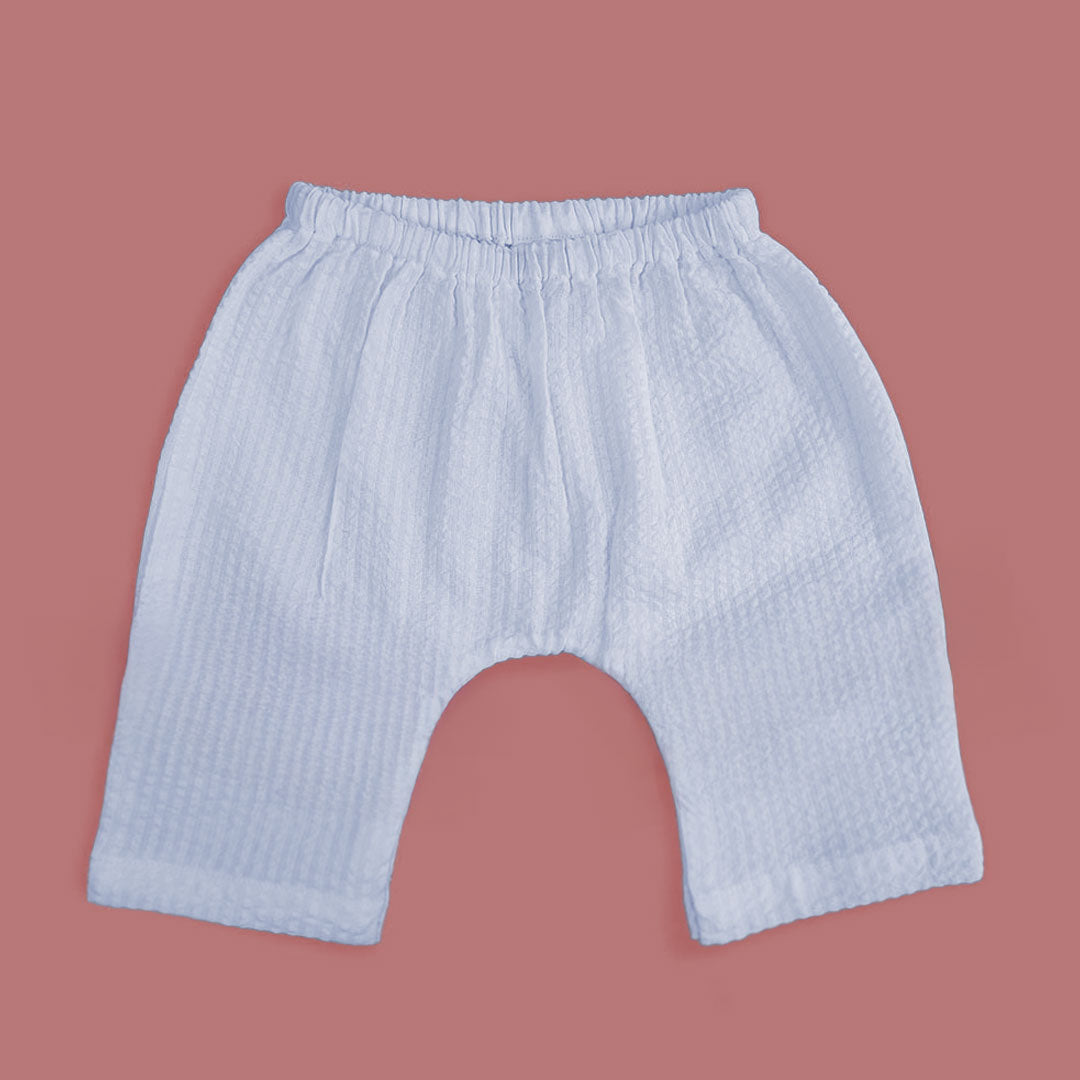 Keebee Organic Cotton Solid Elastic Waist Baby Diaper Shorts - Baby Blue