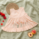 Newborn Baby Girl Embroidered Sweet Peach Wrap Dress - Poppy Field