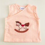 Unisex Baby Embroidered Sweet Peach Jabla - Rocking Horsey