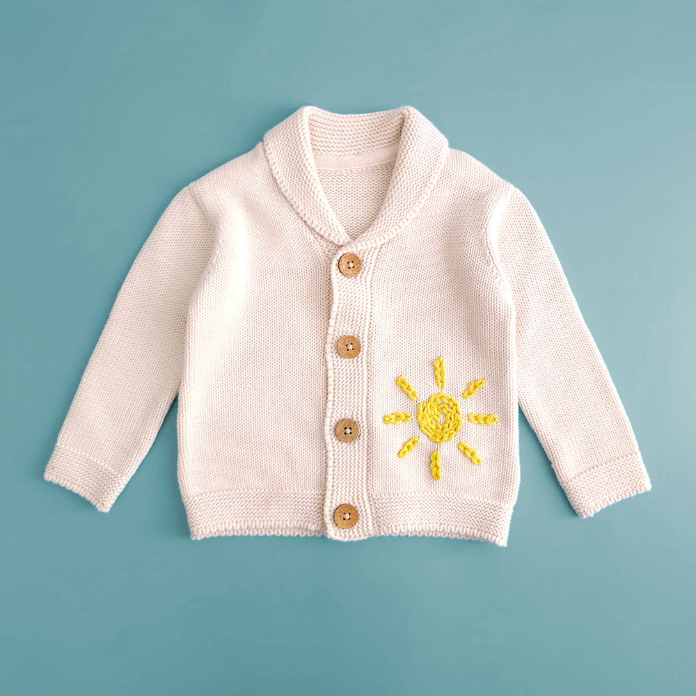 Embroidered Cardigan - Sunshine