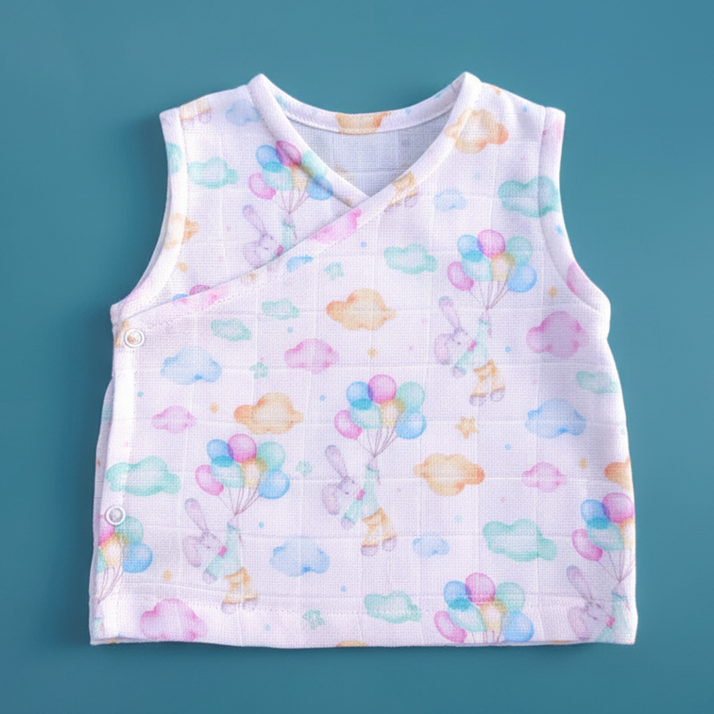 Unisex Baby Printed Jabla - Bunny with Balloons