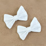 Classic Bow Hair Clips - White