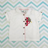 Embroidered Half Sleeve Shirt - Christmas Truck