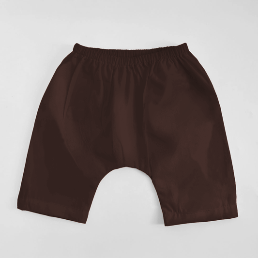Keebee Organic Cotton Solid Elastic Waist Baby Diaper Shorts - Choco Brown