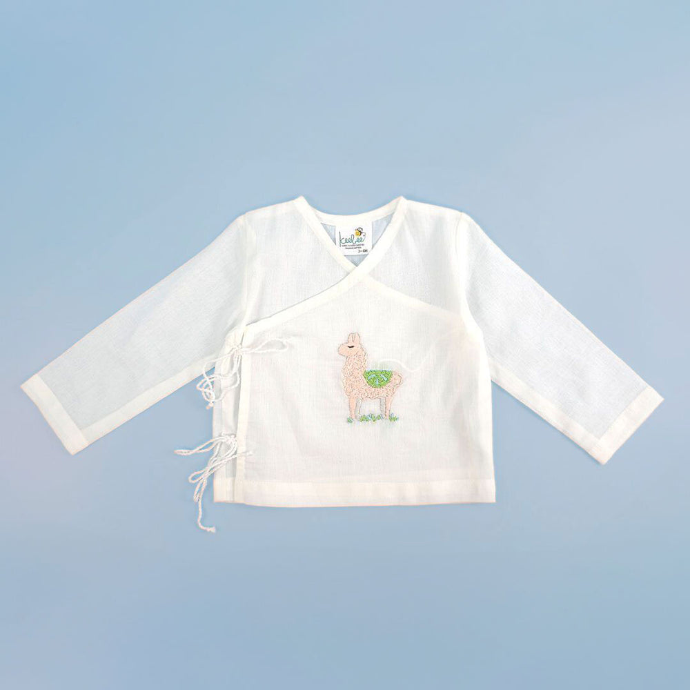 Full Sleeve Embroidered Baby Jabla - Llama