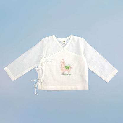 Full Sleeve Embroidered Baby Jabla - Llama