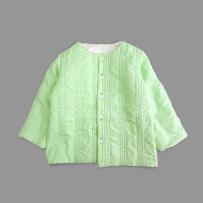 Mint Green Button Up Quilted Jacket