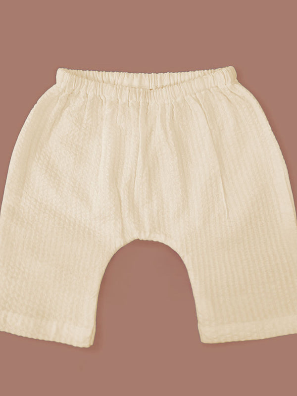 Solid Elastic Waist Baby Diaper Shorts - Yellow