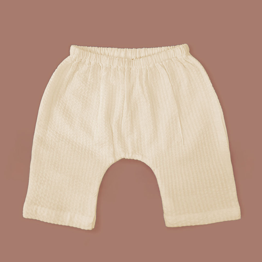 Solid Elastic Waist Baby Diaper Shorts - Yellow