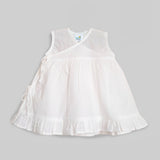 Solid Wrap Dress - White