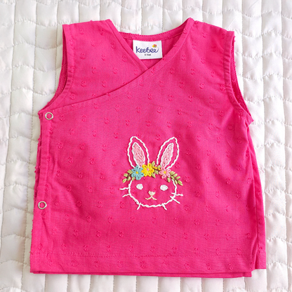 Embroidered Hot Pink Jabla - Spring Bunny