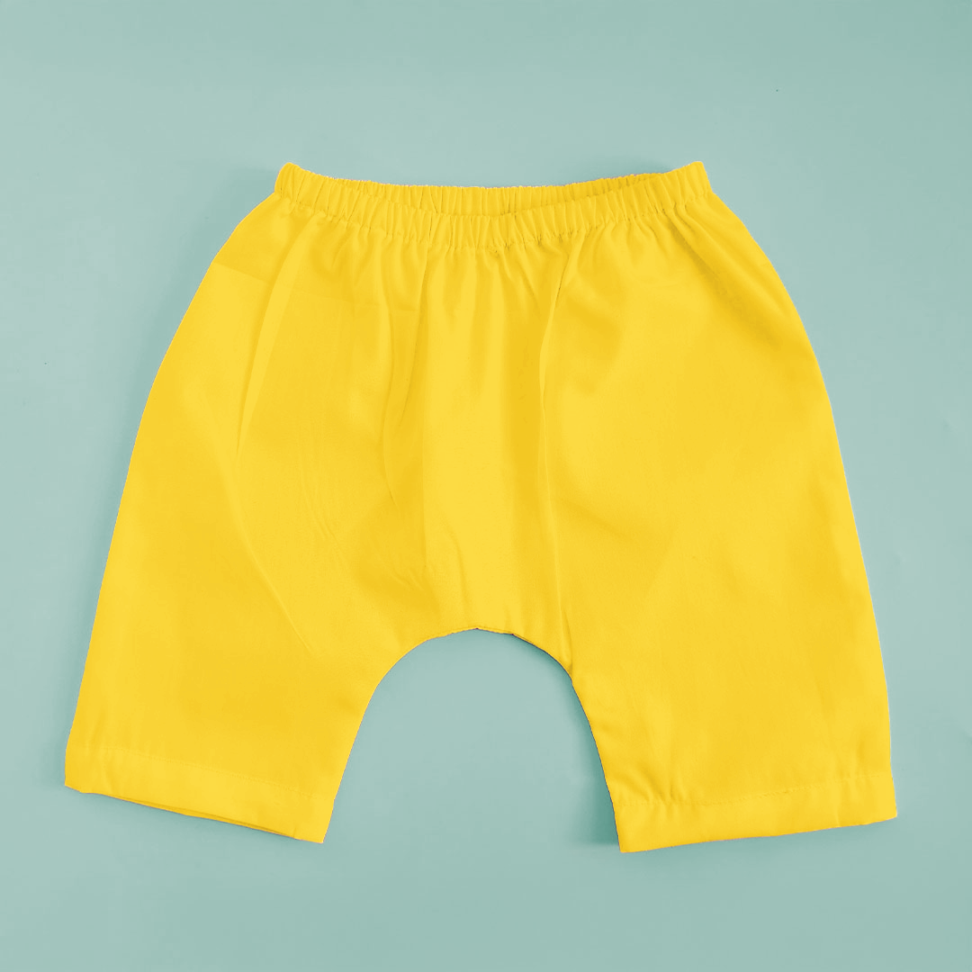 Keebee Organic Cotton Solid Elastic Waist Baby Diaper Shorts - Yellow