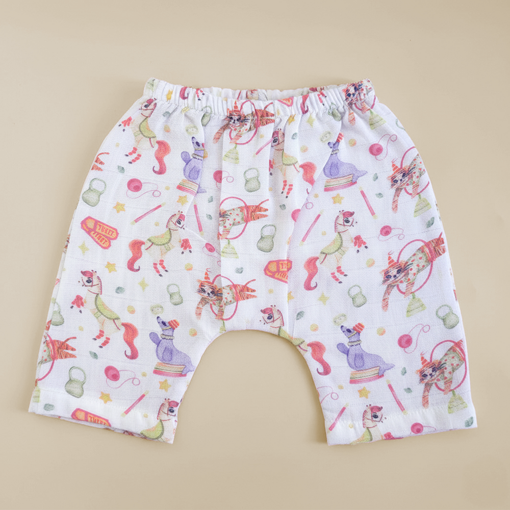 Unisex Baby Printed Diaper Shorts - Circus Crew
