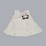 Embroidered Newborn wrap Dress - Panda