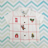Embroidered Half Sleeve Shirt - Holiday Tic-Tac-Toe