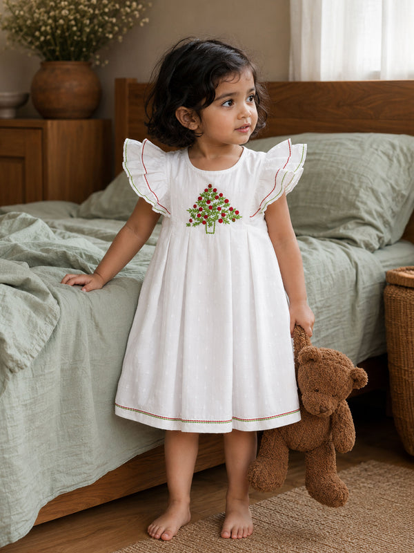 Embroidered Dress - Xmas Tree