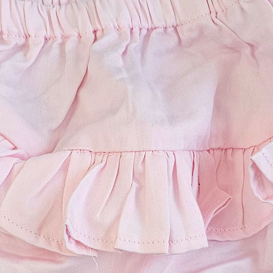 Keebee Organic Cotton Ruffled Baby Girl Bloomer - Baby Pink