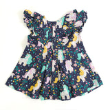 Girls Printed Iris Dress - Unicorns