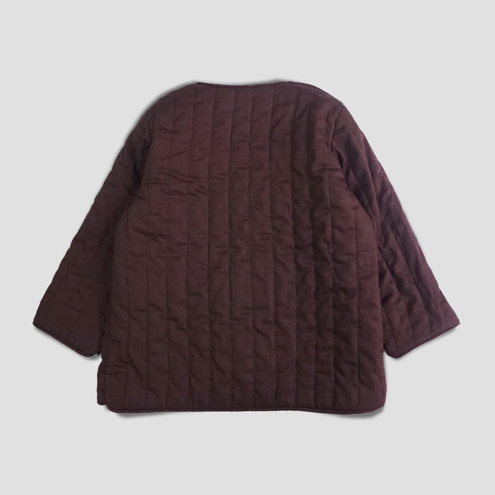 Choco Brown Button Up Quilted Jacket