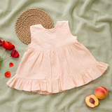 Newborn Baby Girl Embroidered Sweet Peach Wrap Dress - Poppy Field