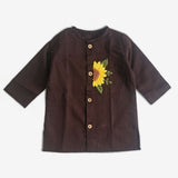 Newborn Baby Boy Choco Brown Kurta Set - Sunflower