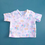 Muslin Printed White Jabla, Diaper Pants and Accessories Set - Bunny with Balloons