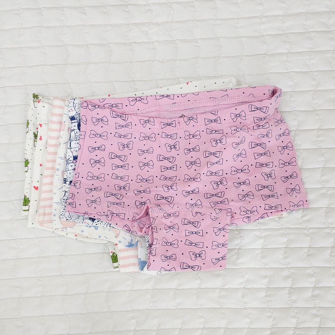 Keebee Organic Cotton Girls Boyshorts - Pack of 6