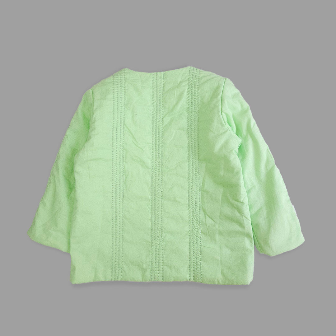 Keebee Organic Cotton Mint Green Button Up Quilted Jacket