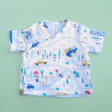 Muslin Printed White Jabla, Diaper Pants and Accessories Set - Tiny Town