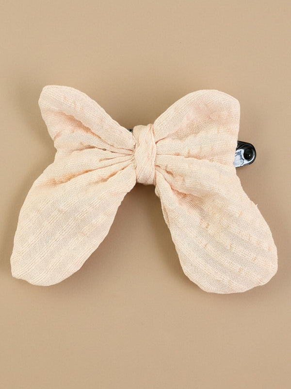 Butterfly Bow Hair Clip - Peach
