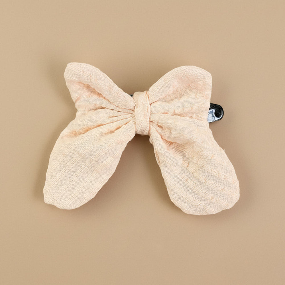 Butterfly Bow Hair Clip - Peach