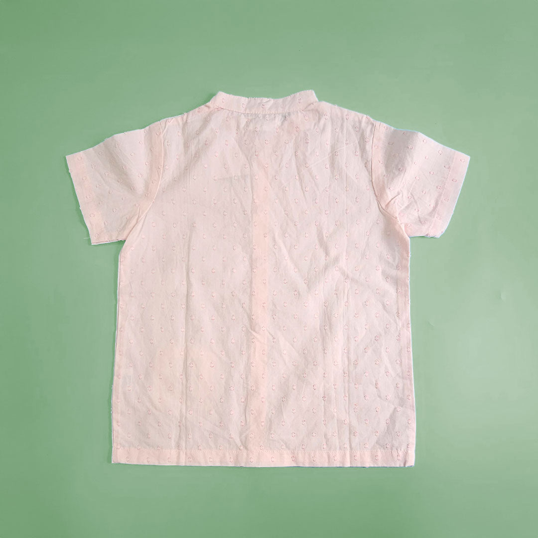 Keebee Organic Cotton Peach Embroidered Shirt - Lion