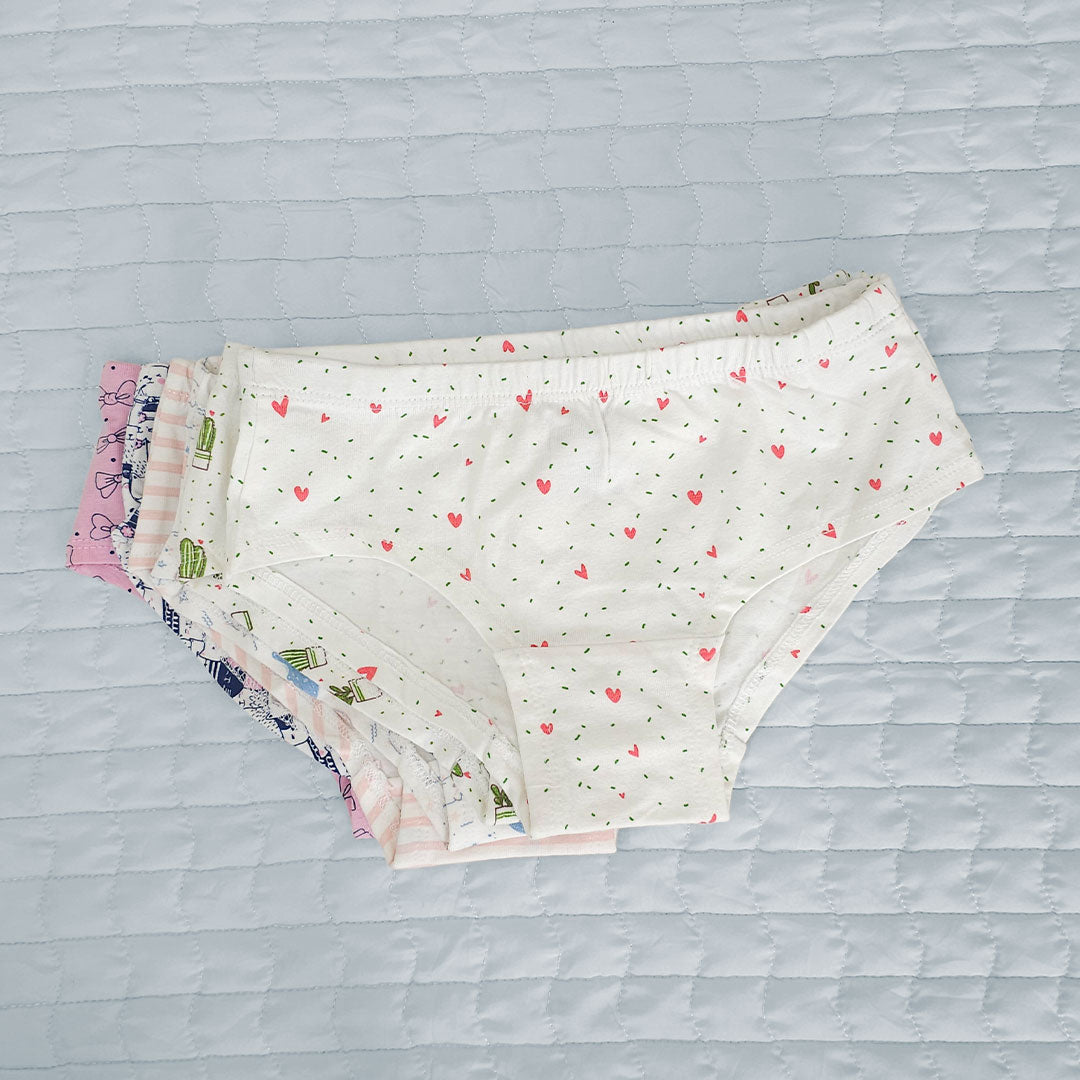 Keebee Organic Cotton Girls Hipsters - Pack of 6