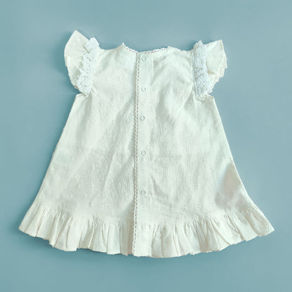 Hand Embroidered White Blossom Dress - Elephant