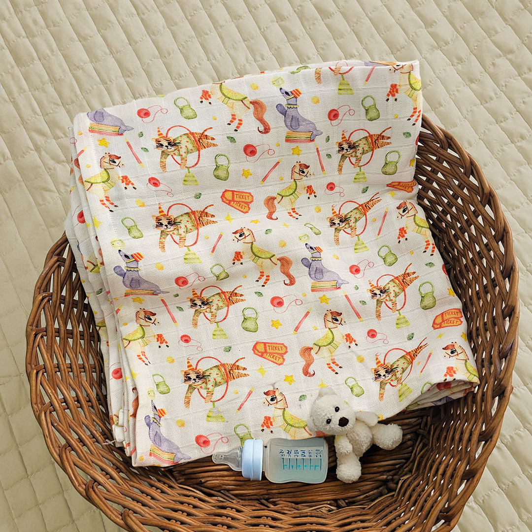 Printed Swaddle/Towel - Circus Crew