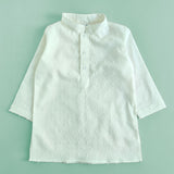 Boys Textured Kurta paired with Pajama Pants - White