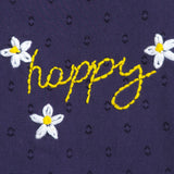Organic Cotton Happy Daisy Embroidered Navy Blue Jhabla