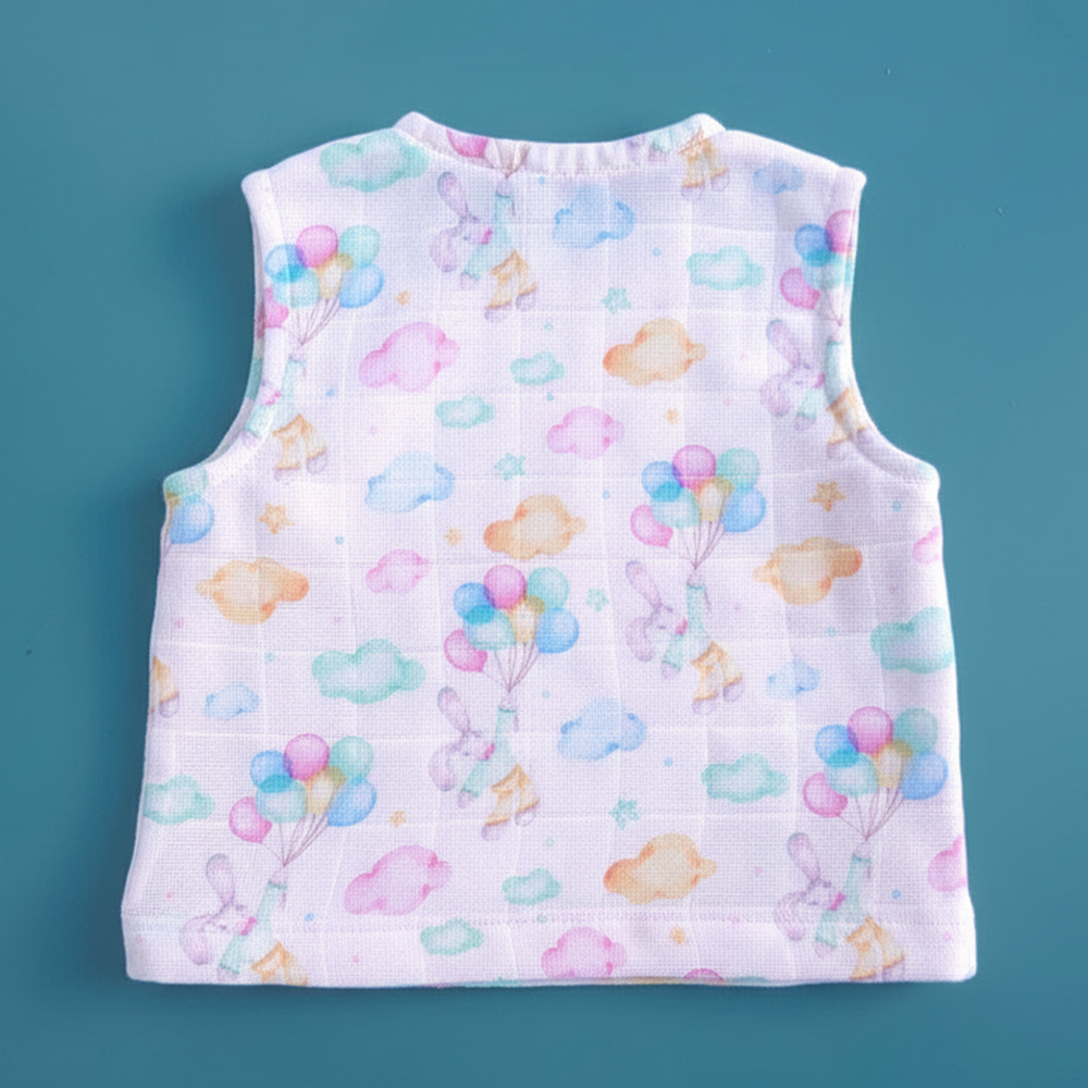 Unisex Baby Printed Jabla - Bunny with Balloons
