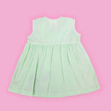 Keebee Organic Cotton Embroidered Green Overlap Dress - Bicycle