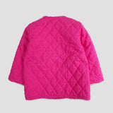 Hot Pink Button Up Quilted Jacket