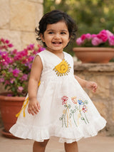 Embroidered Wrap Dress - Sunny Garden