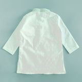 Boys Embroidered White Kurta paired with Pajama Pants - Marigold
