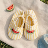 Unisex Baby Embroidered Yellow and White Shoes - Sweet Watermelons