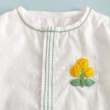 Newborn Baby Boy Embroidered White Kurta Set - Marigold