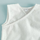 Kimono Wrap Style Solid Textured Baby Jabla Set - White
