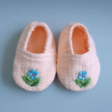 Sweet Peach Embroidered Baby Shoes - Peony