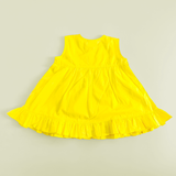 Baby Girl Embroidered Yellow Wrap Dress and Accessories Set - Lotus Pond